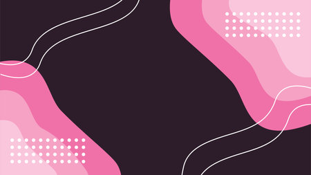 abstract liquid pink ornament, dots and stripes on purple background stock vectorのイラスト素材