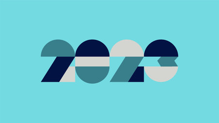 Clean 2023 text on blue background for new year wallpaper