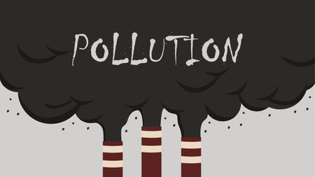 smoke out from factories suitable for air pollution illustration stock vectorのイラスト素材