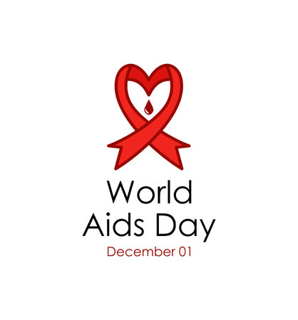 aids ribbon with blood drop for world aids day poster templateのイラスト素材