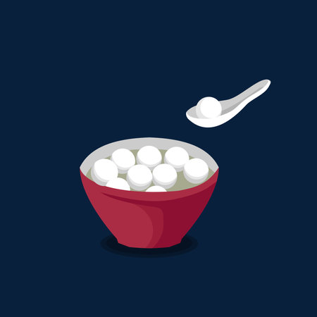 tang yuan chinese rice balls illustration vector stockのイラスト素材