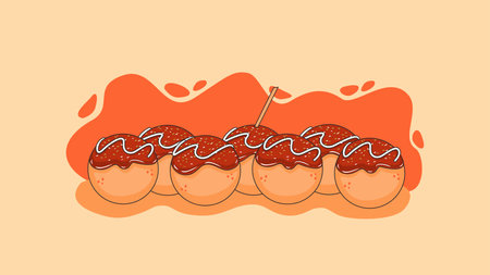 vector stock of japanese food takoyakiのイラスト素材