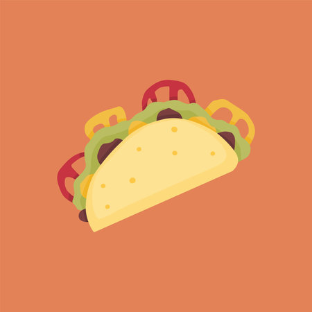 vector stock of taco illustration mexican food flat designのイラスト素材