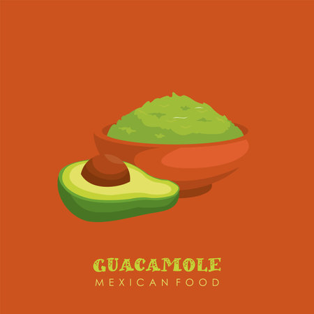 vector stock of guacamole mexican food illustrationのイラスト素材