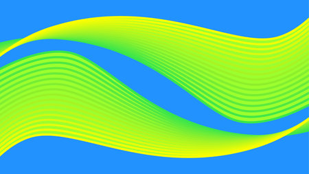 abstract bright green line pattern on sky blue background vector stockのイラスト素材