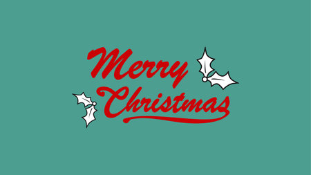 red color merry christmas text design vector stockのイラスト素材