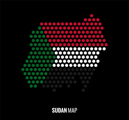 sudan flag and map combination background vector stockのイラスト素材