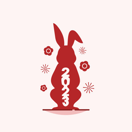 2023 chinese new year rabbit year illustration background vector stockのイラスト素材