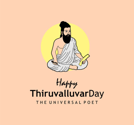 thiruvalluvar day banner illustration vector stockのイラスト素材