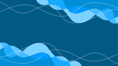 blue background with wavy element vector stockのイラスト素材