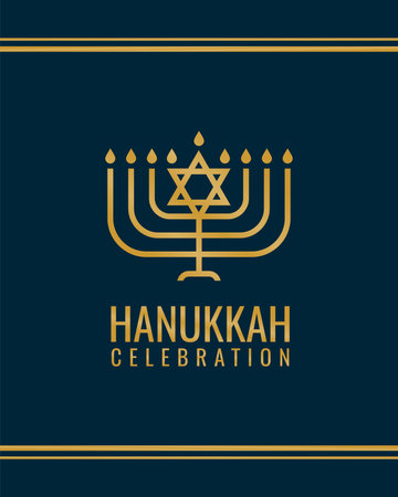 gold hanukkah candle with david star element vector stockのイラスト素材