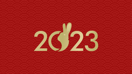 rabbit chinese lunar new year background vector stockのイラスト素材
