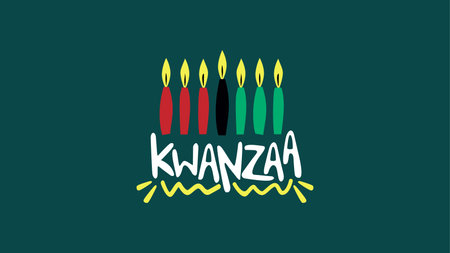 fun kwanzaa candles background template vector stockのイラスト素材