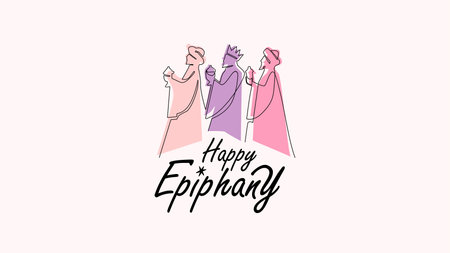 three kings illustration for happy epiphany day background vector stockのイラスト素材