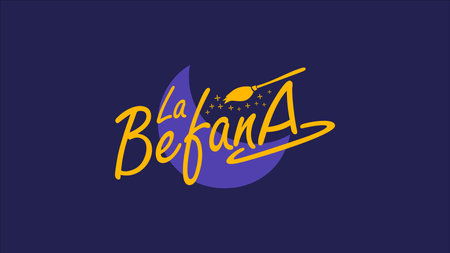 la befana lettering with moon and broom image background vector stockのイラスト素材