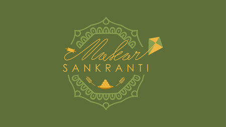 makar sankranti indian festival background vector stockのイラスト素材