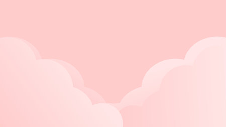 subtle cute pink clouds on pink sky background vector stockのイラスト素材