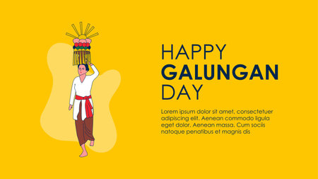 bali festival galungan poster template vector stockのイラスト素材