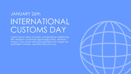 international customs day banner template vector stockのイラスト素材