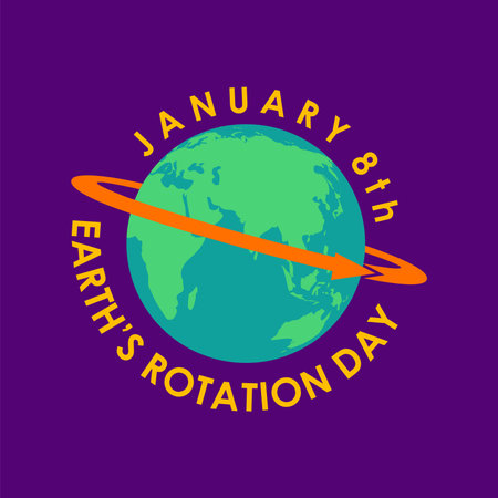 earth rotation day banner template on purple background vector stockのイラスト素材