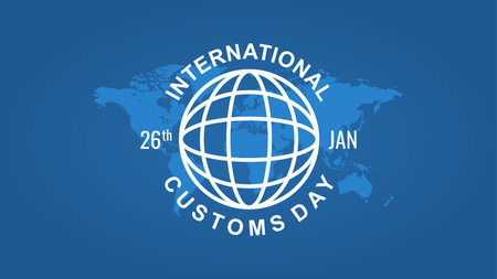 international customs day 26 january illustration for banner template vector stockのイラスト素材