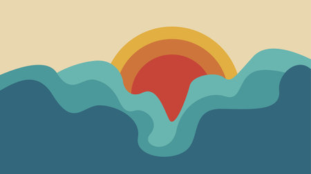 abstract sky background with sun illustration vector stockのイラスト素材