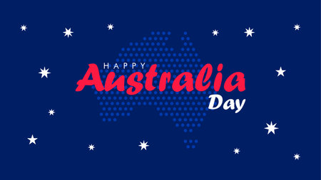 australia day banner template with australian map background vector stockのイラスト素材