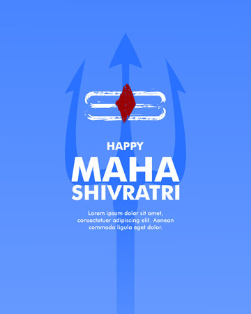 happy maha shivratri social media post design vector stockのイラスト素材