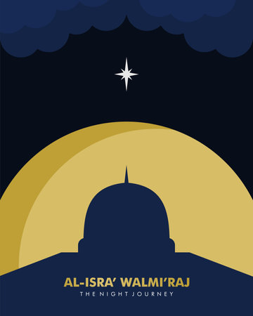 isra miraj islamic event banner template vector stockのイラスト素材