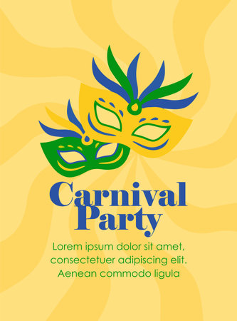 brazilian carnival party poster with mask illustration vector stockのイラスト素材