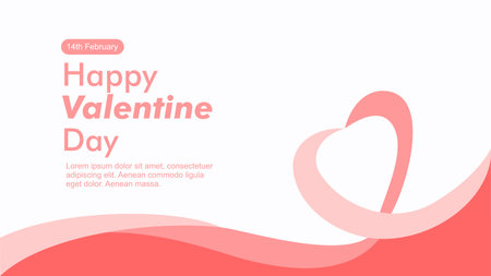 happy valentine day banner template vector stockのイラスト素材