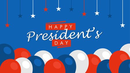happy presidents day banner on blue background vector stockのイラスト素材