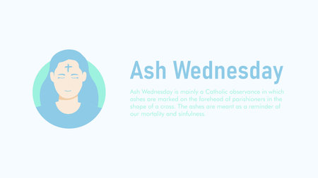 ash wednesday banner template with woman illustration vector stockのイラスト素材