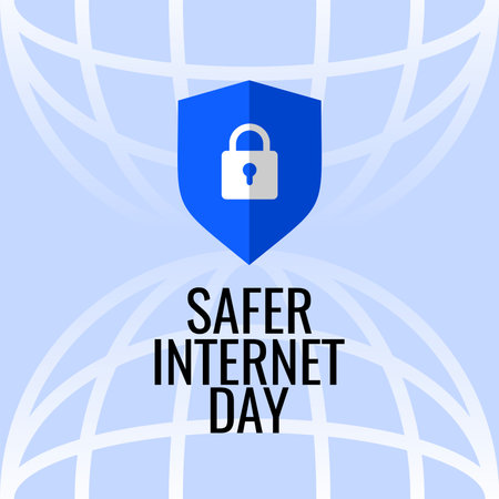 safer internet day social media post design vector stockのイラスト素材