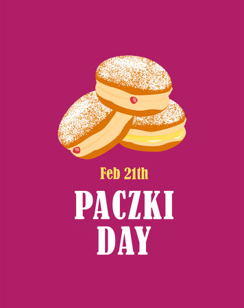 paczki day banner on purple background vector stockのイラスト素材