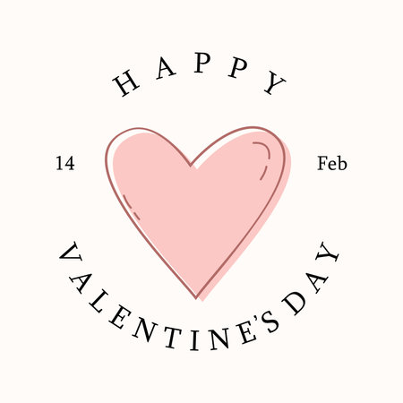 happy valentines day poster flat design vector stockのイラスト素材