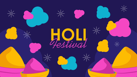holi festival background template vector stockのイラスト素材