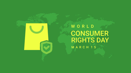world consumer rights day banner template vector stockのイラスト素材