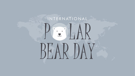 international polar bear day banner template vector stockのイラスト素材