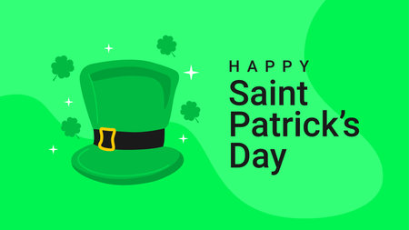 happy saint patrick day banner template horizontal vector stockのイラスト素材