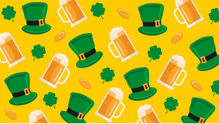 saint patrick day element seamless pattern vector stockのイラスト素材
