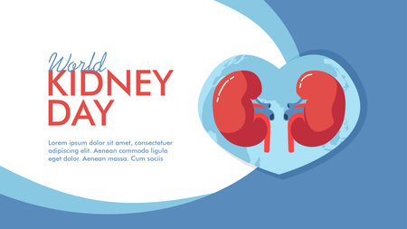 horizontal world kidney day banner template vector stockのイラスト素材