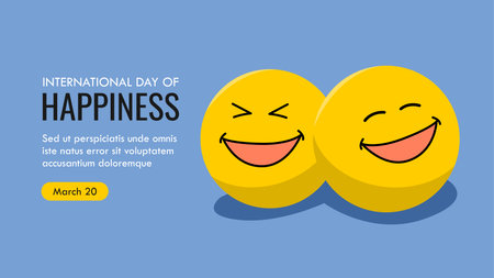 international happiness day banner design for greeting moment vector stockのイラスト素材