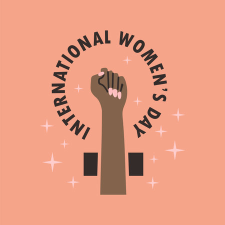 international womens day using woman symbol shape vector stockのイラスト素材