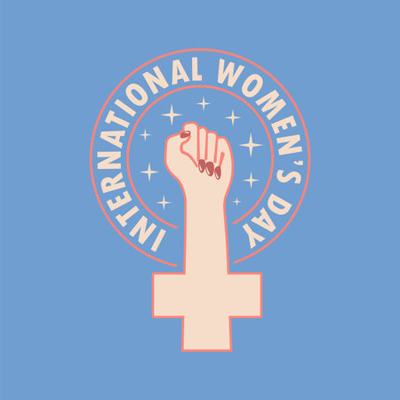 international women day poster design shaped like woman symbol shape vector stockのイラスト素材