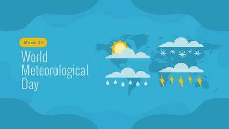 world meteorological day banner template vector stockのイラスト素材