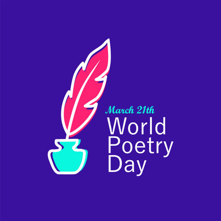 world poetry day banner template colorful vector stockのイラスト素材