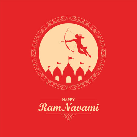 ram navami background flat design vector stockのイラスト素材