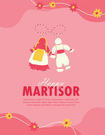 happy martisor social media feed design vector stockのイラスト素材
