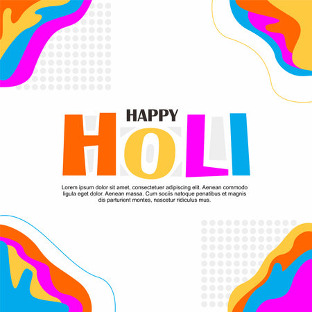 happy holi banner template vector stockのイラスト素材